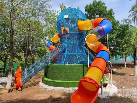 ऑक्टोपस थीम किडनी के चमत्कार आउटडोर रंगीन पार्क प्लेहाउस बच्चे खेल का मैदान स्लाइड्स